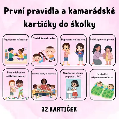 První pravidla a kamarádské kartičky do školky