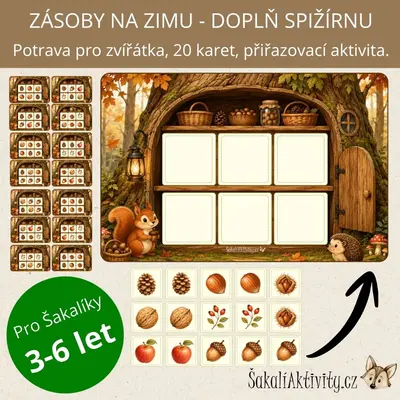 Zásoby na zimu - doplň spižírnu zvířátkům 