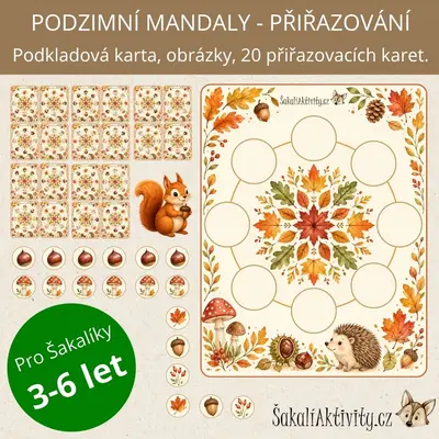 Podzimní mandaly - přiřazování obrázků