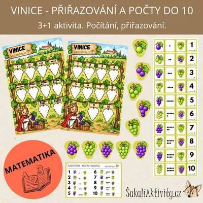  Vinice - přiřazování a počty do 10 