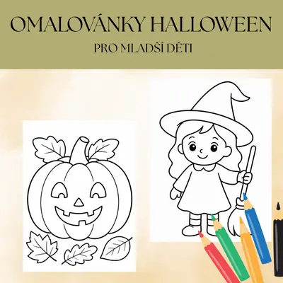 Halloween omalovánky - pro mladší děti