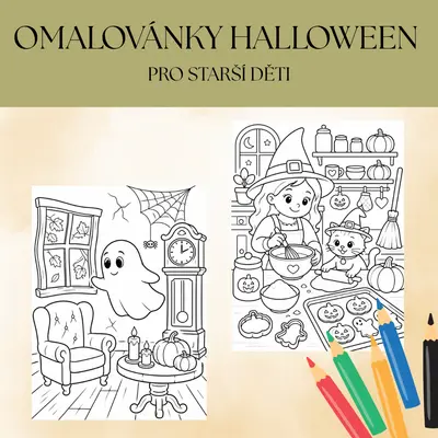 Halloween omalovánky - pro starší děti