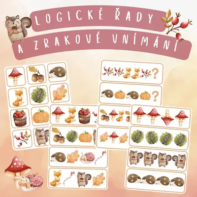 Skládání řady podle předlohy, logické řady a zrakové vnímání - Podzim