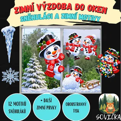 ❄️ Zimní výzdoba do oken – sněhuláci a zimní motivy ☃️