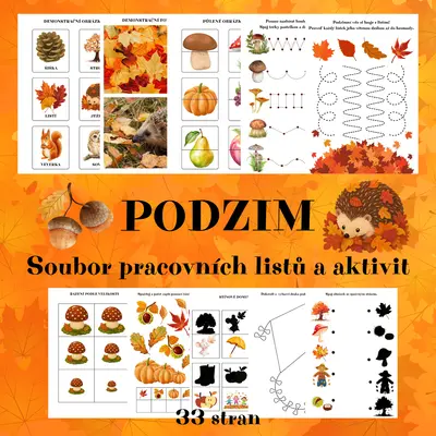 Podzim - soubor pracovních listů a aktivit pro MŠ