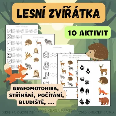 Lesní zvířátka - 10 aktivit