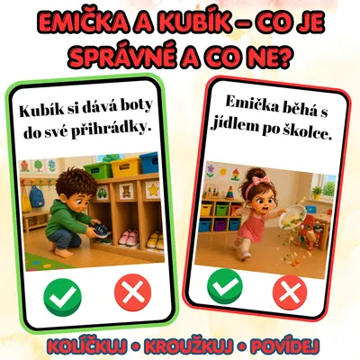 Emička a Kubík – Co je správně a co ne? | Chování ve školce