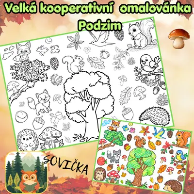 🍂 Velká kooperativní omalovánka – Podzim