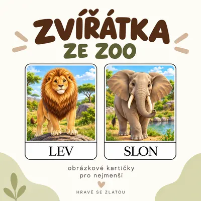 Zvířátka ze ZOO – obrázkové kartičky