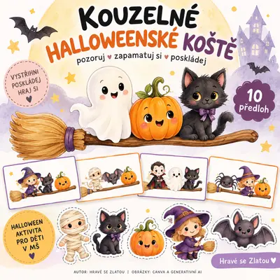 Kouzelné halloweenské koště – pozorování a skládání předloh