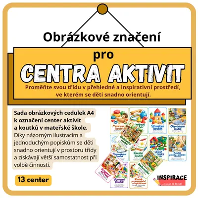 Obrázkové značení pro CENTRA AKTIVIT v MŠ