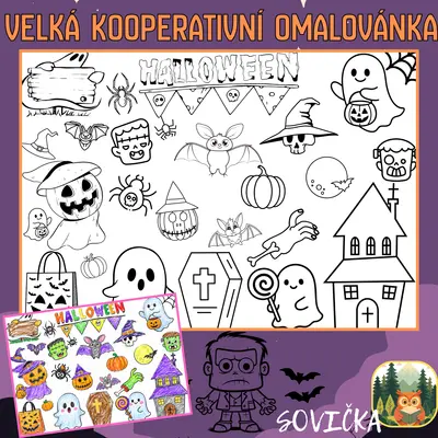 🎃 Velká kooperativní omalovánka – Halloween