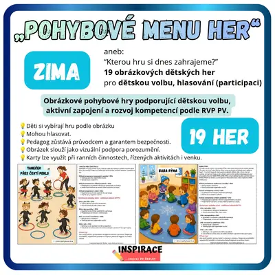 Pohybové menu 19 her v obrázcích - ZIMA