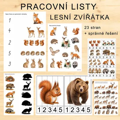 PRACOVNÍ LISTY - LESNÍ ZVÍŘÁTKA