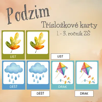 Třísložkové karty - Podzim