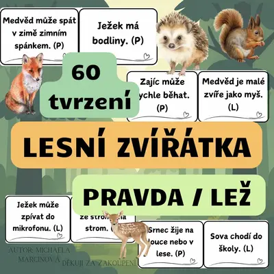 Lesní zvířátka - pravda/lež