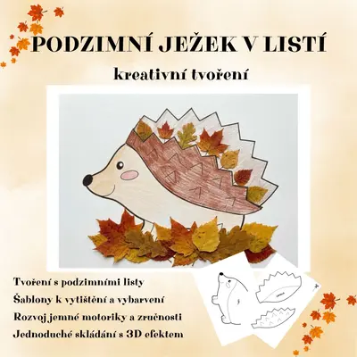 Podzimní ježek v listí - kreativní tvoření