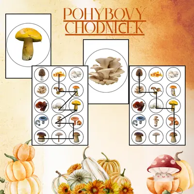Pohybový chodníček - houby