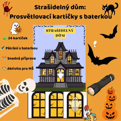 Strašidelný dům: Prosvětlovací kartičky s baterkou