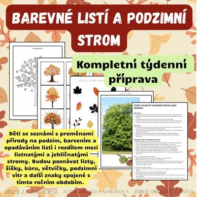 BAREVNÉ LISTÍ A PODZIMNÍ STROM - Kompletní týdenní příprava