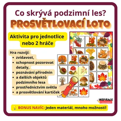 Co skrývá podzimní les? Prosvětlovací LOTO 🔦