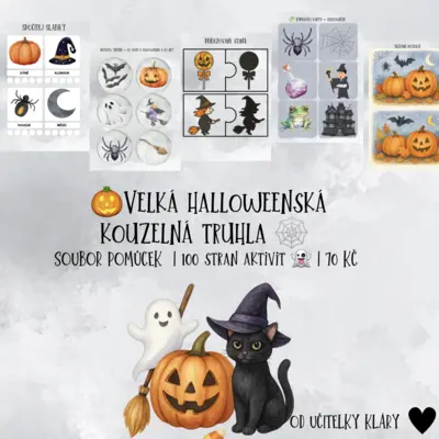 🎃Velká halloweenská kouzelná truhla  - bez barevného pozadí🕸️  👻