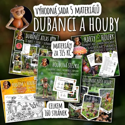 Dubánci a houby - výhodná podzimní sada 5 materiálů o houbách