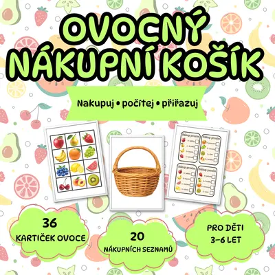 Ovocný nákupní košík – didaktická hra pro děti 3–6 let