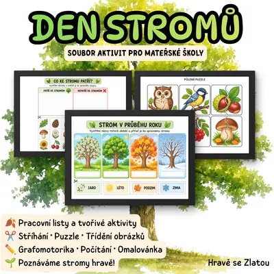 Den stromů – soubor pracovních listů a tvořivých aktivit pro MŠ