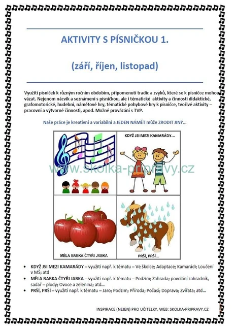 Aktivity s písničkou 1. (Podzim)