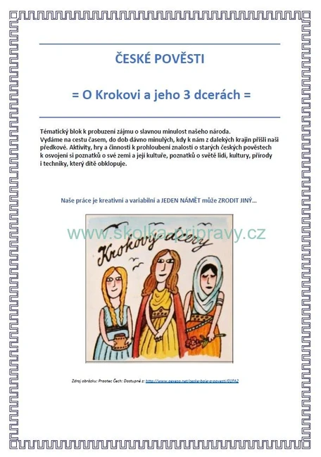 ČESKÉ POVĚSTI - O Krokovi a jeho 3 dcerách
