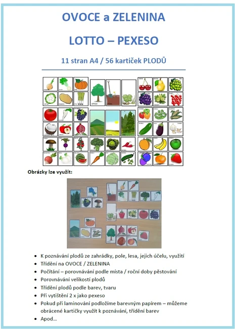 OVOCE a ZELENINA - LOTTO / PEXESO