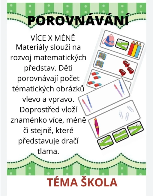 POROVNÁVÁNÍ více x méně-ŠKOLA