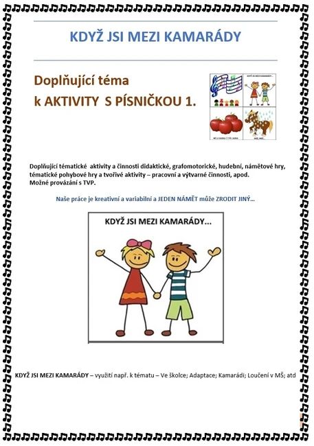 Tematický blok -  KDYŽ JSI MEZI KAMARÁDY