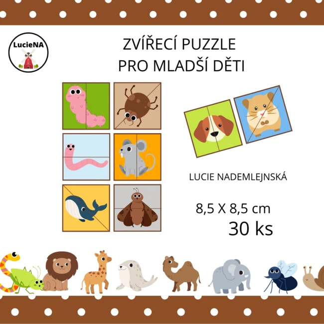 Zvířecí puzzle pro mladší děti