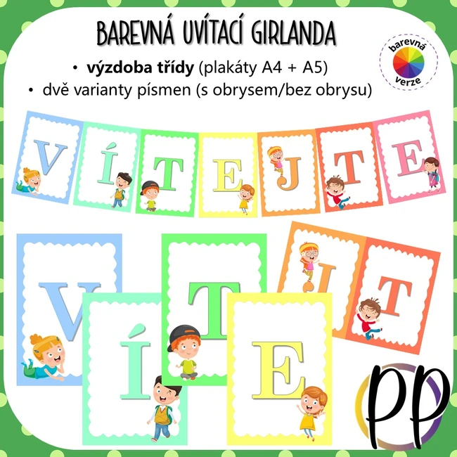 Barevná uvítací girlanda (výzdoba)