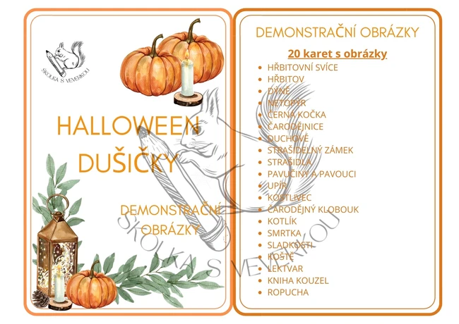 DUŠIČKY A HALLOWEEN demonstrační obrázky