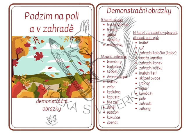 PODZIM Na poli a v zahradě - demonstrační obrázky