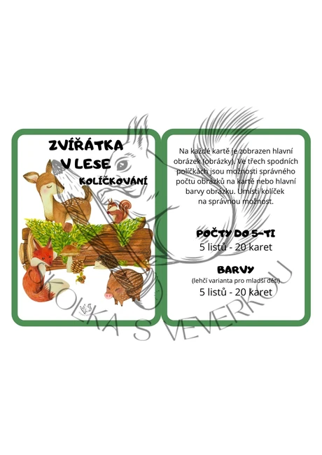 ZVÍŘÁTKA V LESE - kolíčkování