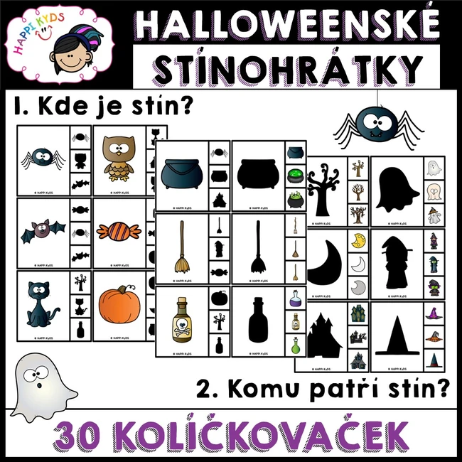 HALLOWEENSKÉ STÍNOHRÁTKY - kolíčkovačky