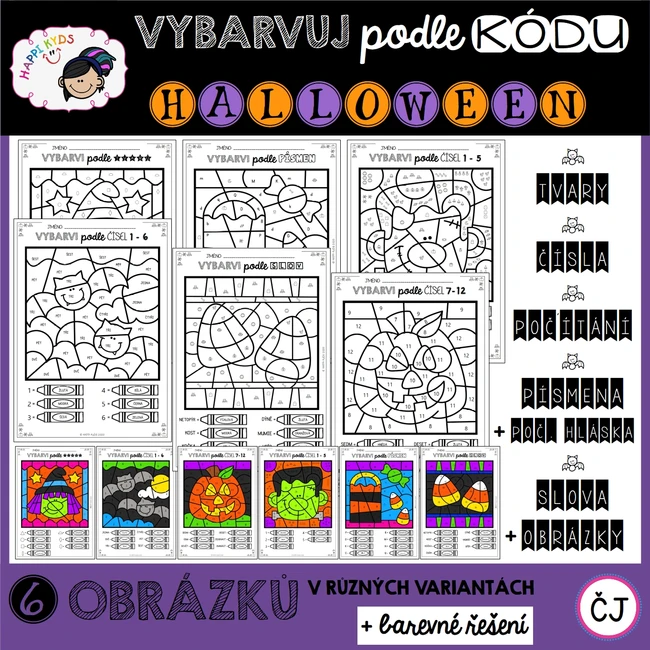 VYBARVUJ PODLE KÓDU - Halloween