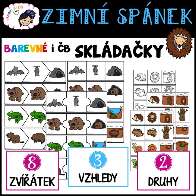 ZIMNÍ SPÁNEK - skládačky