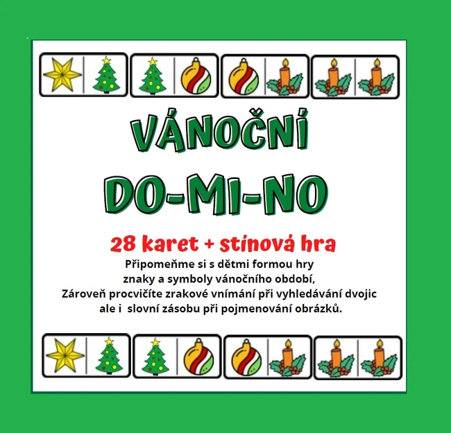 Didaktická hra VÁNOČNÍ DOMINO (symboly)