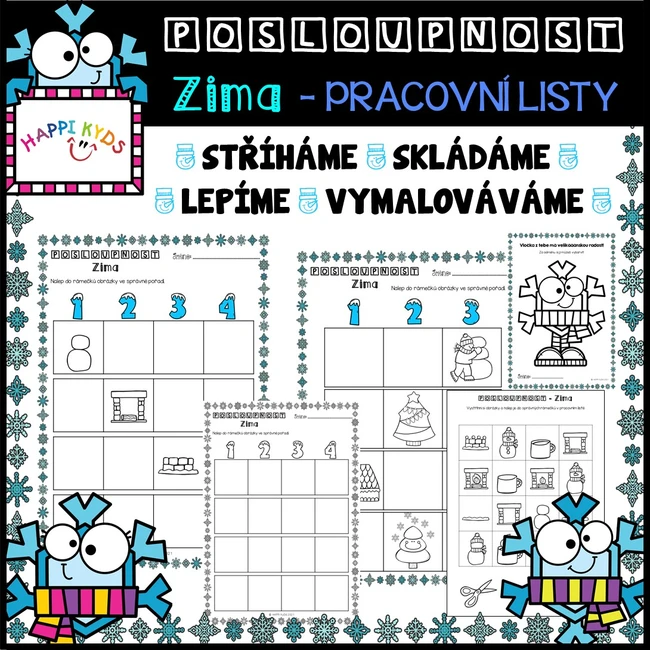 DĚJOVÁ POSLOUPNOST - Zima - pracovní listy