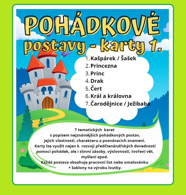 Pohádkové postavy - karty 1.