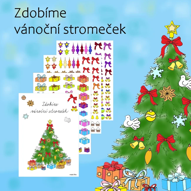 ZDOBÍME VÁNOČNÍ STROMEČEK + OMALOVÁNKY