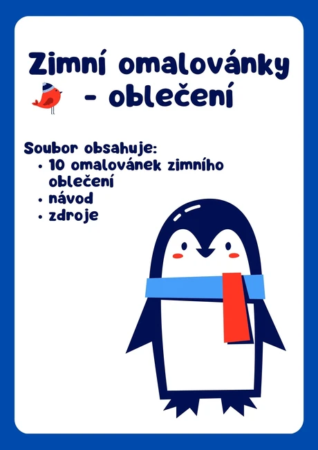 Zimní oblečení - omalovánky