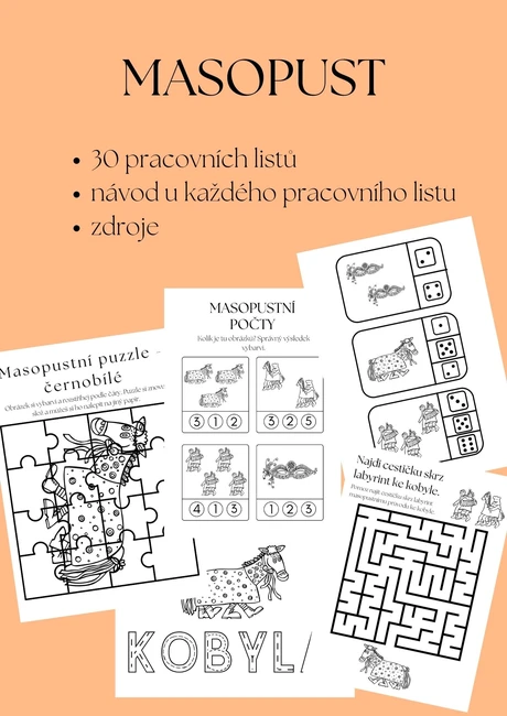 Masopust - pracovní listy