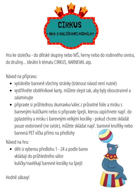 cirkus - hra s korálky/kuličkami