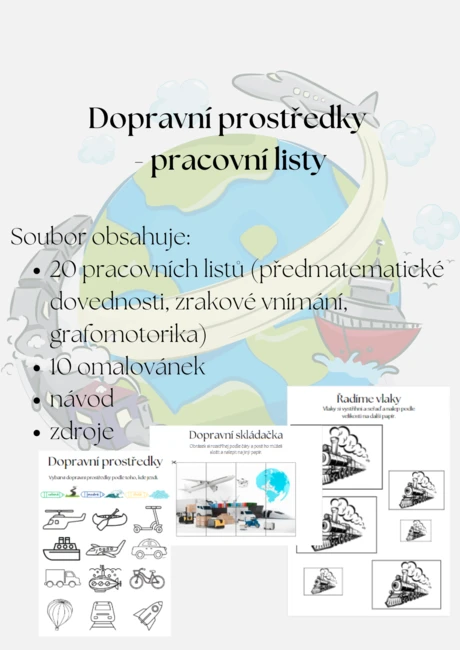 Dopravní prostředky - pracovní listy